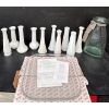 Image 1 : While Milk Glass Vases w/ Thick Glass Clear Vase (11T) and Princess House Cookware 