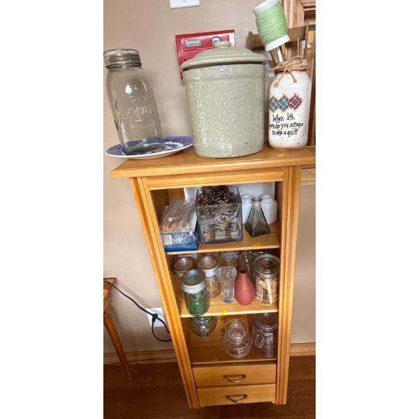Home Decor Collection -  Glassware, Decor, Wooden Shelf (18W, 46T) 