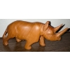 Image 2 : Hand Carved Wooden Rhinoceros Figurines 7L - Slight Damage See Photo