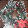 Image 2 : Wreath 18" Diameter, Faux Poinsettia Stems in Basket, Ornaments, Table Decor and More!
