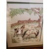Image 2 : Yarn Art of Horses in Frame 17 X 20 and Provence Scene Print in Frame 18 X 22 