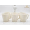 Image 4 : Vintage White Hobnail Milk Glass Table Lamps 10''&12''HEIGHT, Set Of Vintage Ivory Milk Glass Mugs