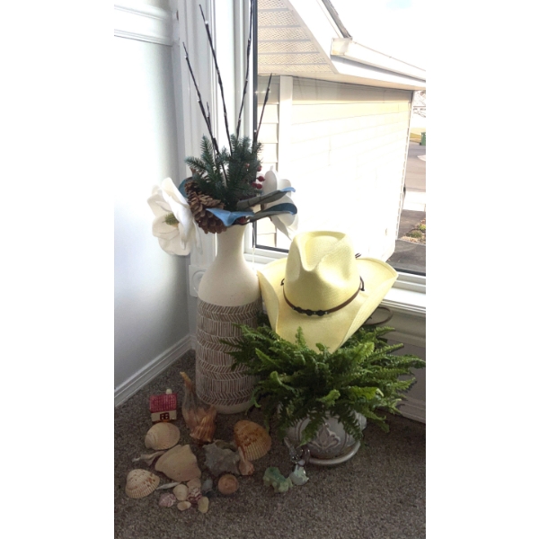 Lamlee's Canary Yellow Cowgirl Hat W/Decorative Home Sence