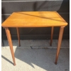 Image 2 : Teak Accent Chair w/ Jacquard Upholstery Brass Embellished Legs & Teak End Table