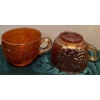 Image 3 : Imperial Grape Decanter & Marigold Carnival Glass Grape Punch Cups(Northwood Co)