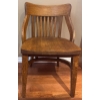 Image 1 : Antique Oak Slat Back Banker's Chair 30'Tall