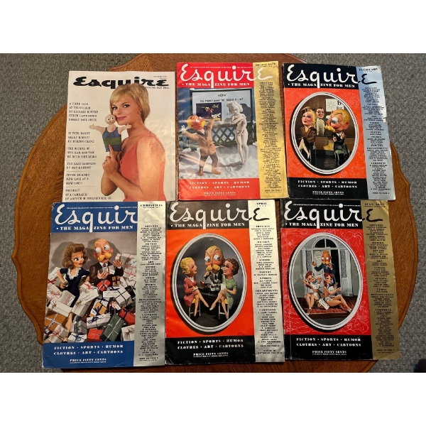1939-1960 Esquire magazines including holiday issue featuring Mickey Mouse .