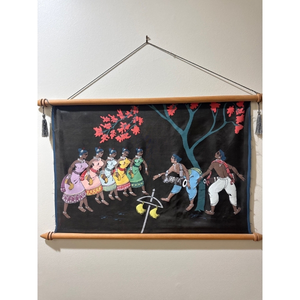Indian Folk Art Scroll 25W x 15.5T