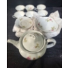 Image 1 : Wakbrzych Teaset w/ Pink Rose Pattern Including: Teapot, Cups, Saucers, Plates- Made in Poland