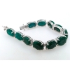 Image 2 : 27.6 ct Certified Silver Emerald Gemstone Bracelet ($35,022 Appraisal)
