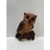 Image 1 : Chalk Animal, Brown Owl Sitting on a Branch 7.5H