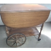Image 1 : Wooden Bar Cart w/ Shelf and Drawer 27 W, 17 D, 28 T (Closed Flaps) 