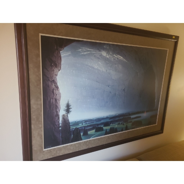 Landscape Print by Sahm Under Glass (44"L, 32"W) 