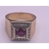 Image 1 : One Gent's Ruby and Diamond Ring 14K YG; Ring Weighs 15.6g 