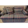 Image 3 : Plaid Upholstered Loveseat with Two Matching Cushions