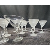 Image 4 : Frosted Martini Glasses with a Bent Stem Design. One Clear Glass and Irish Coffee Glass Included!
