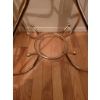 Image 5 : Brass Tone Coat Rack and Armchair with Upholstered Seat