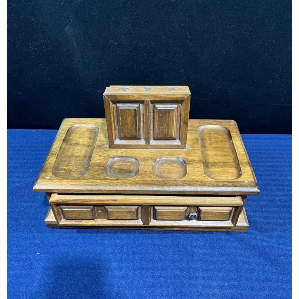 Vintage Wooden Valet Tray 12Wx7Dx3.5H, Missing Handle