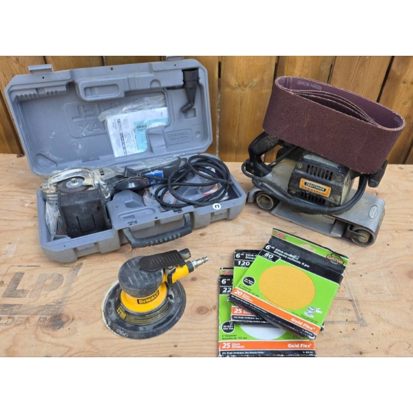 Power Tools with Accessories Including Sanders and Grinder