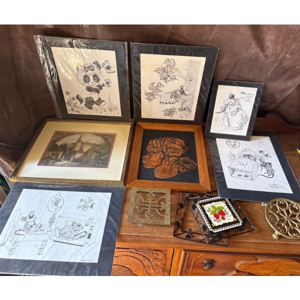 Art Collection - Signed Rush Poster, Unframed Prints By Marie F. Wood, Copper Art, and More 