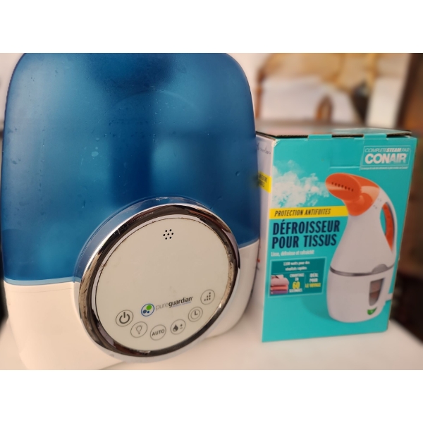 Pure guardian Ultrasonic Humidifier and Conair Fabric Steamer 