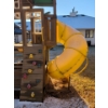 Image 4 : Something For The Kiddos - Outdoor Clubhouse w/ Swing Set Twirly Slide & Climbing Wall