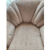 Image 3 : Vintage Upholstered Armchair With Rose-Embossed Pattern and Wooden Detailing