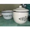 Image 3 : Home Decor Lot with Stained Glass Panel and Enamelware