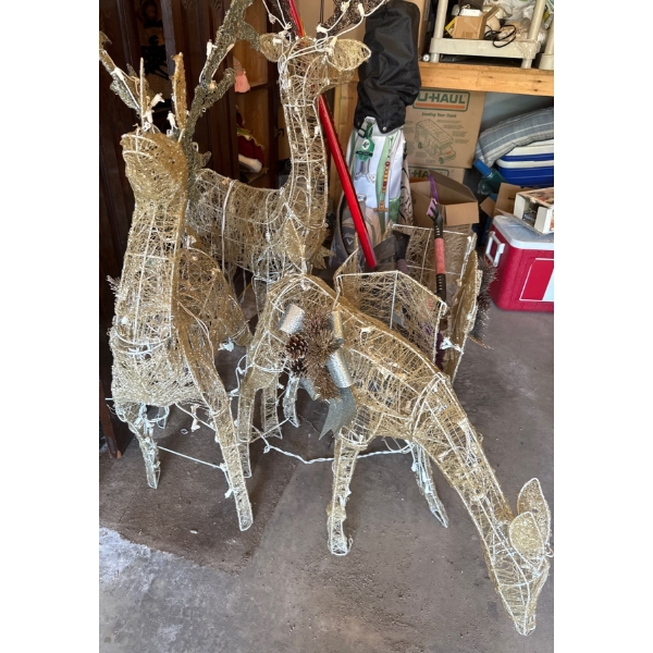 Holiday Yard Decor - LED Reindeer Sleigh & More 4 ft Tall