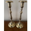Image 2 : Brass Candlesticks, Chamberstick, and Glass Bowls
