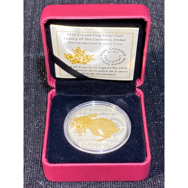 2015 5 Cent Fine Silver Coin Rabbit Nickel