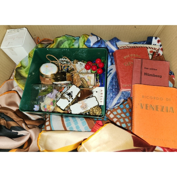 - Vintage Scarves and Travel Cards, Costume Jewelry, Pill Boxes and More!