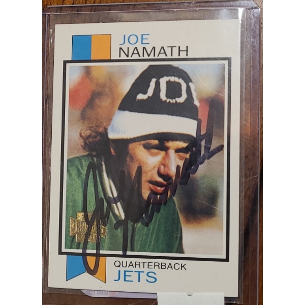 Joe Namath Authenticated Jets Quarterback Autographed Card