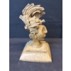 Image 5 : Carved Stone Statue with Detailed Headdress on Square Base