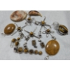 Image 2 : Polished Tigers Eye + Agate + Other Stone Pendants With 925 Settings