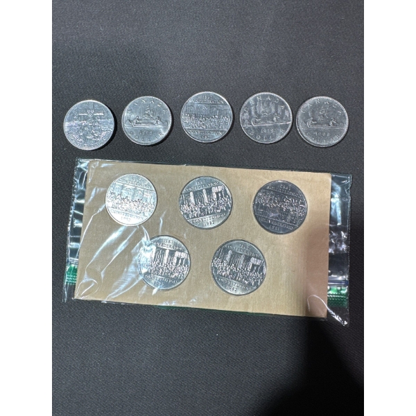 1960's Canadian Quarters, Half Dollar and Dime