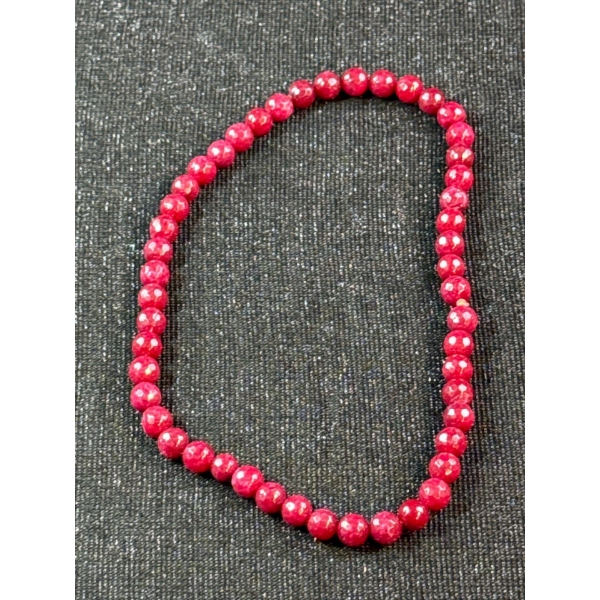Facetted Ruby Bead Necklace 14 Inches