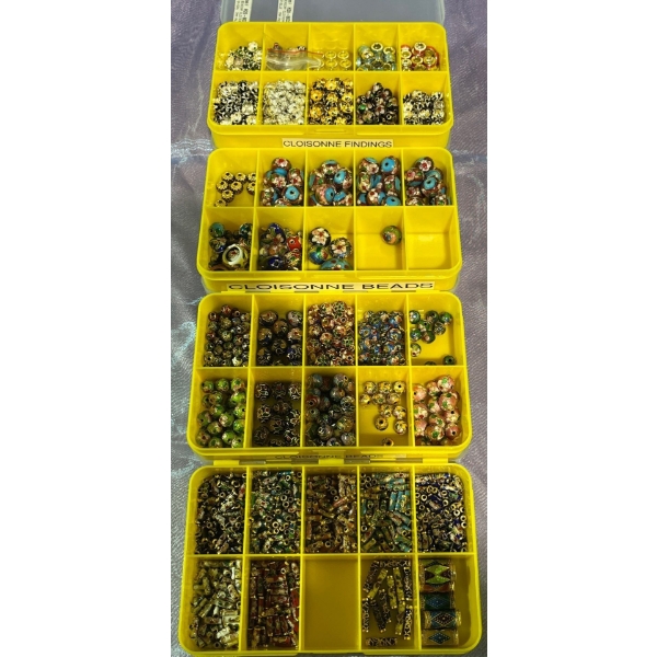Large Collection of Cloisonne Beads/Findings for Jewelry Making