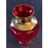 Image 2 : Venetian Ruby Glass Gold Gilt Vase 5.5