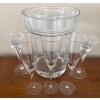 Image 1 : Glassware Vase and Candle Holders with Champagne Flutes