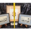 Image 5 : Framed Artwork Collection Including Two Lithographic Prints & Cross-Stitch Portrait