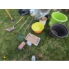 Image 3 : Assorted gardening tools, buckets and silk tree
