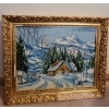 Image 1 : Embroidered Cottage Art 24x18