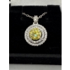 Image 1 : 1ct Round Moissanite Vivid Yellow with 50 Round Cubic Zirconia in Dual Halos 925 Silver Pendant