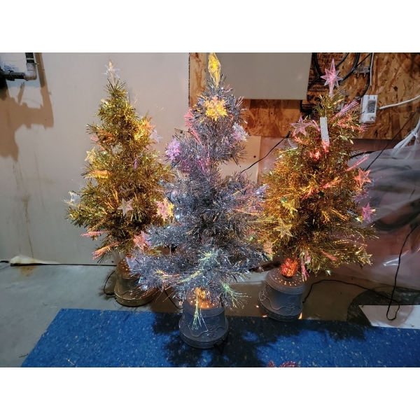 2ft Fiberoptic Tree Trio - Holidays - Decorations - Seasonal - Christmas - Plug In & Feast Your Eyes