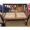 Image 1 : Wooden Bench with Upholstered Seat, 32 x 17 Inches