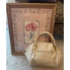 Ladies Reptile Print Handbag w/ Floral Wall Hanging 24T