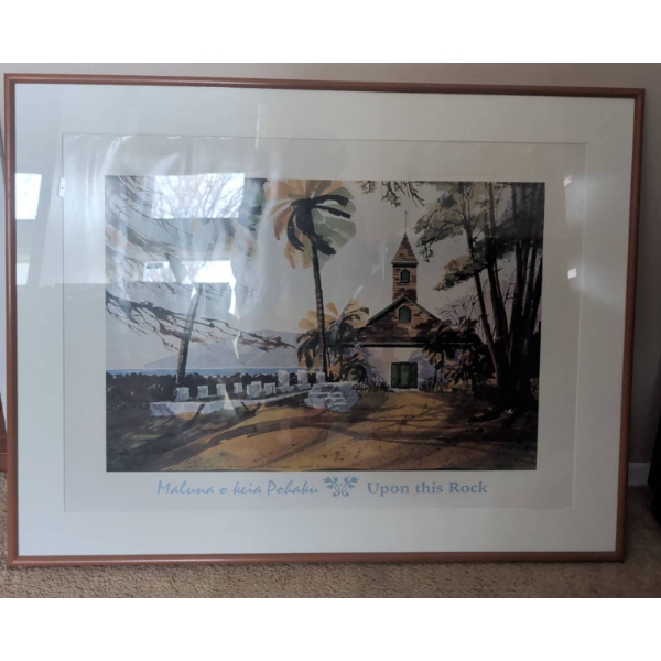 Framed Print Depicting Keawalaâ€™i Church, Maui