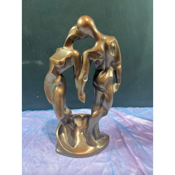 Bronze Coloured Statue "Tender Hearts" 17.5H
