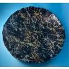 Image 1 : Lovely Metallic Effect Glass Serving Tray Black - 16W 